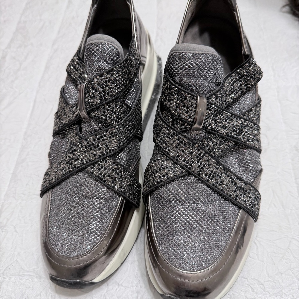Gianni Bini Shiny Silver Sneakers